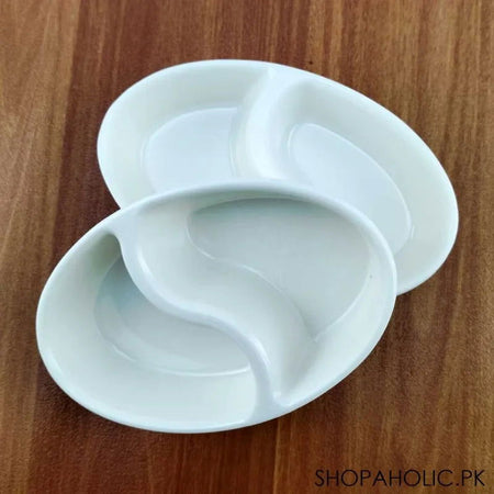 (Pack of 2) 2 Sections Melamine Pickle Sauces Dish 