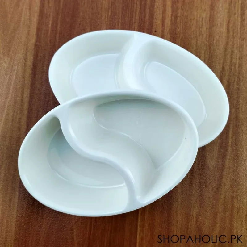 (Pack of 2) 2 Sections Melamine Pickle Sauces Dish 