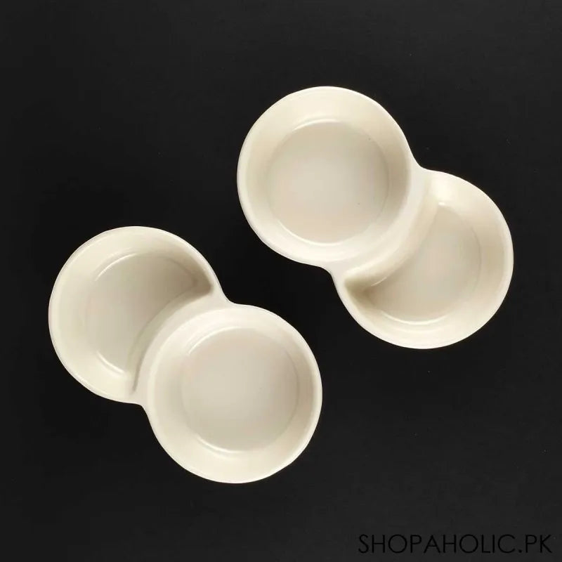 (Pack of 2) 2 Sections Round Shape Melamine Pickle Sauces Dish 