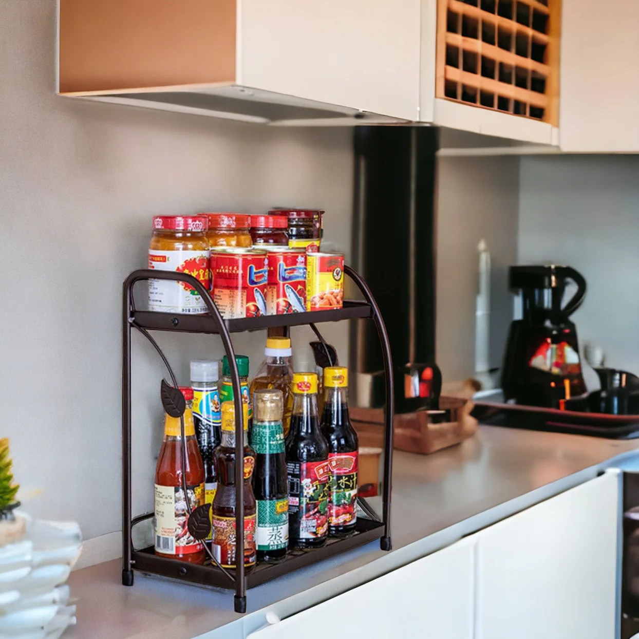 2 layer Storage Organizer Kitchen Shelf main image