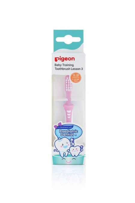 Pigeon Training Toothbrush Lesson 3 Pink-K78341-1