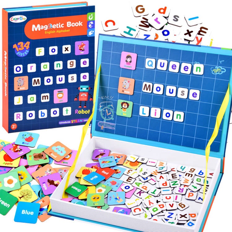 Magnetic Puzzle Book Board 134 pieces - Alphabet Theme