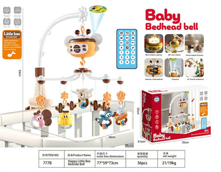 Little Bee Musical Crib/Cot Mobile Hanging Bed Bell With Remote And Projection
