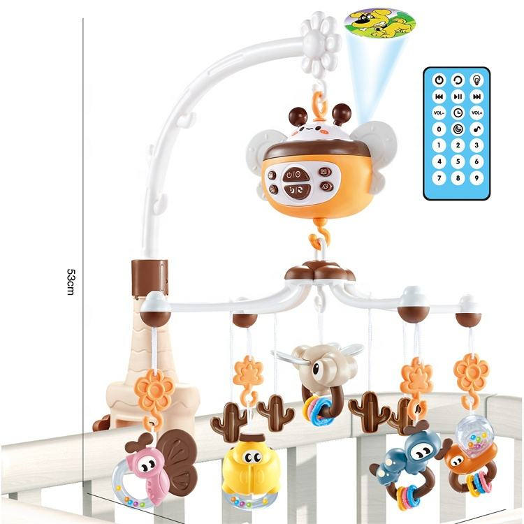 Little Bee Musical Crib/Cot Mobile Hanging Bed Bell With Remote And Projection