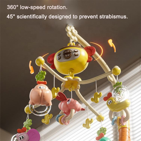 Little Bee Musical Crib/Cot Mobile Hanging Bed Bell With Remote And Projection