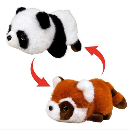 Reversible Stuffed Animal Plush Fox to Panda