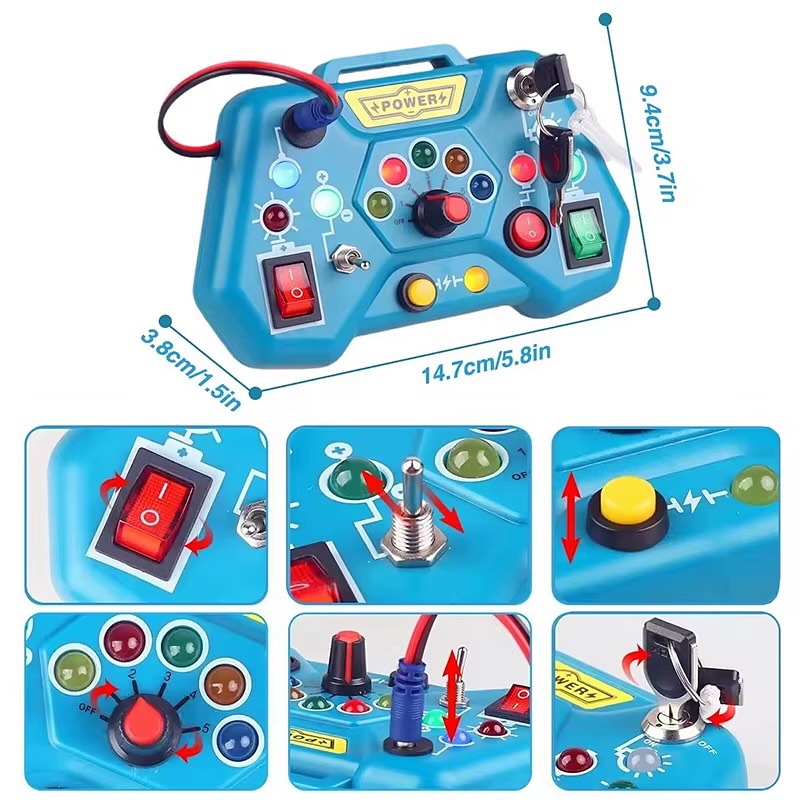 Sensory Activity Busy Board LED Light Switch Game