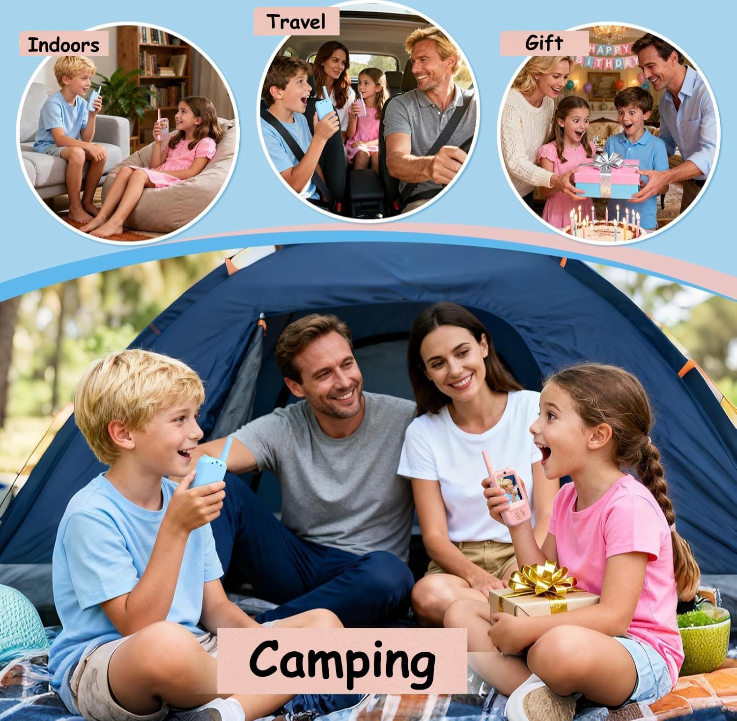 TalkiGo Mini Rechargeable Video Walkie Talkies for Kids (Pack Of 2)