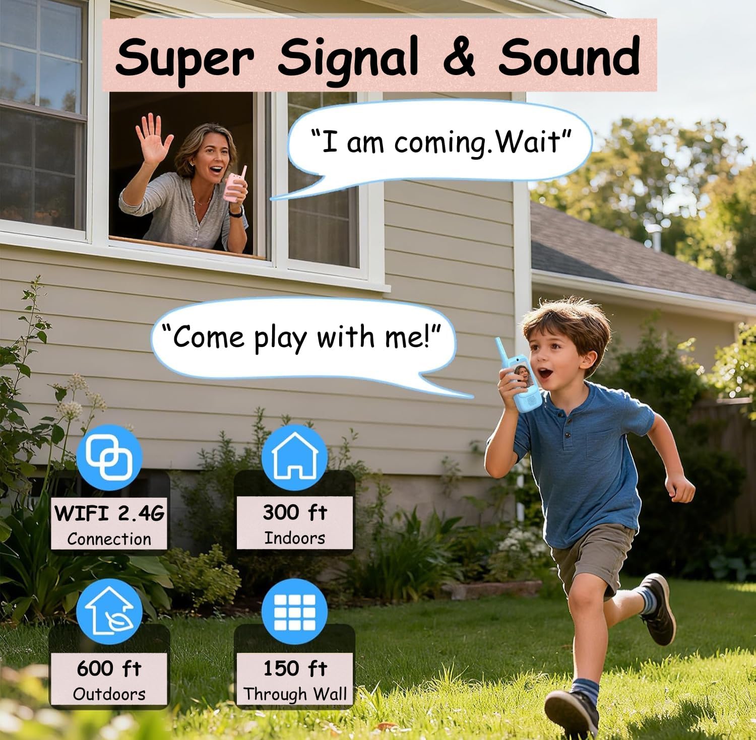 TalkiGo Mini Rechargeable Video Walkie Talkies for Kids (Pack Of 2)