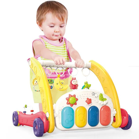 Joyous 2 in 1 Baby Musical Piano Play Mat With Push Walker Pink