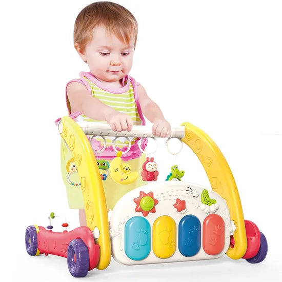 Joyous 2 in 1 Baby Musical Piano Play Mat With Push Walker Pink