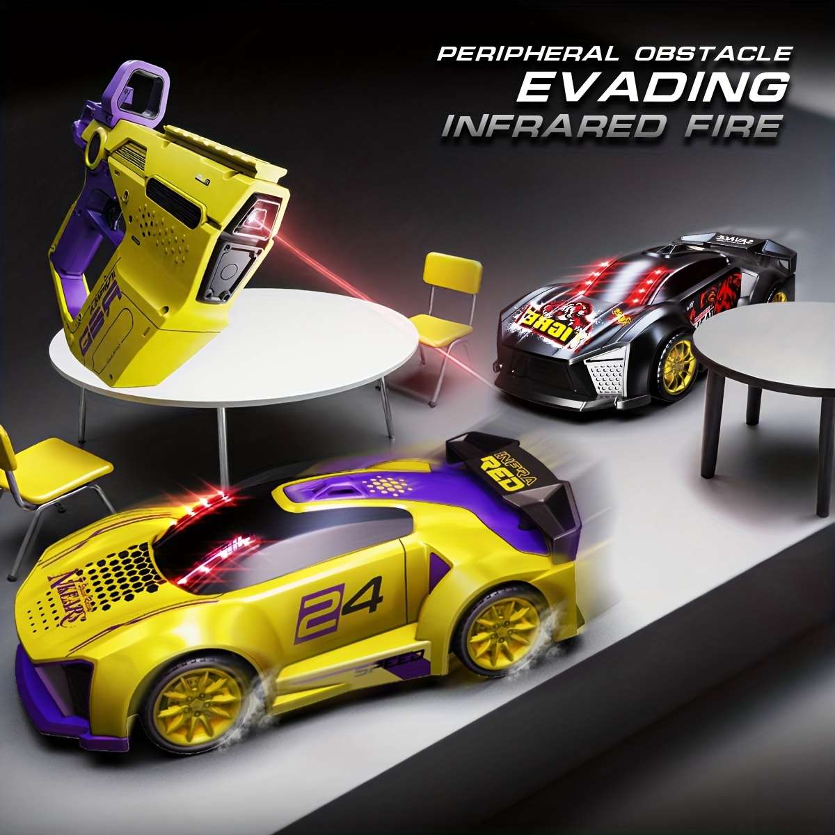 Toy Infrared Laser Gun & Remote Control Car | Car Shooting Game