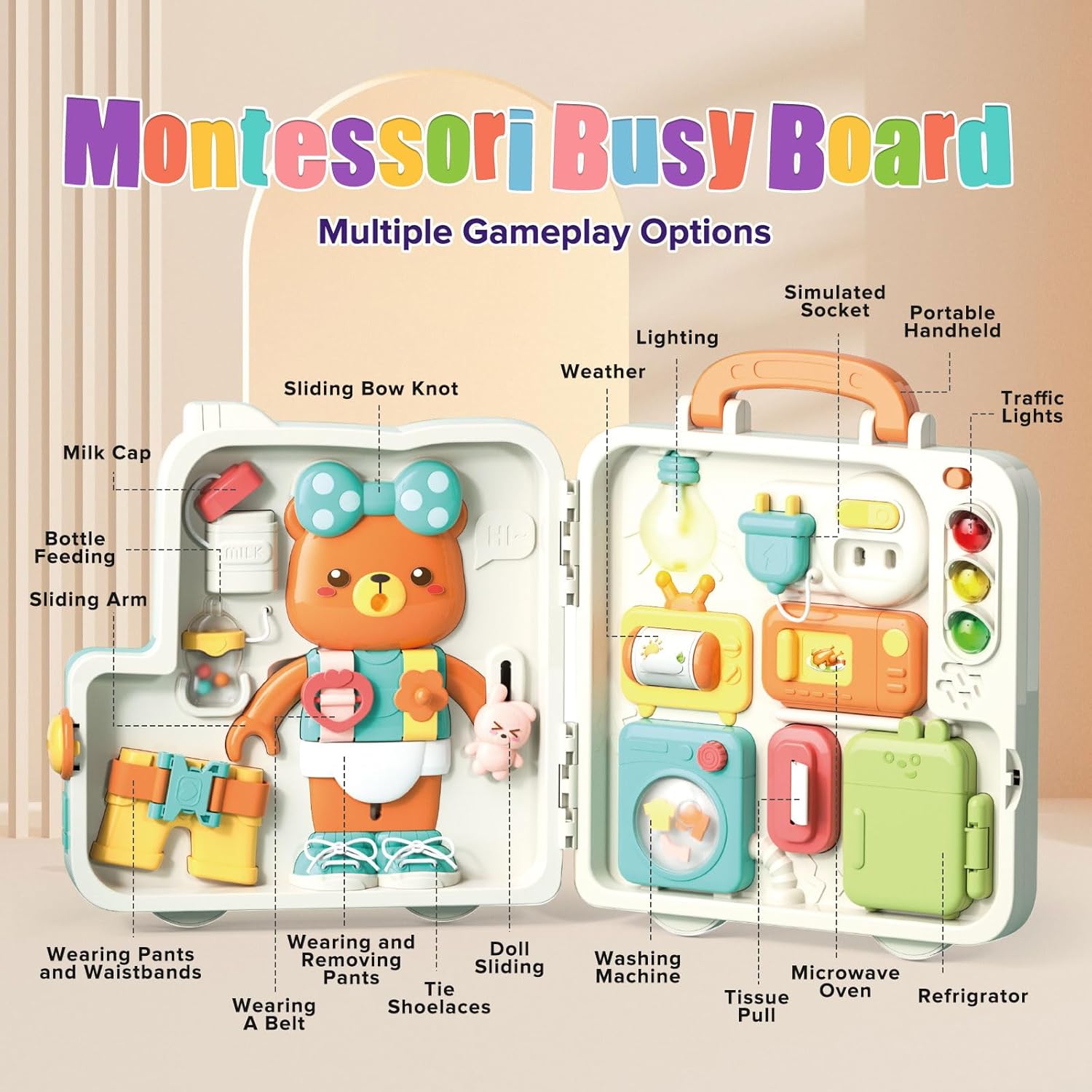 Multifunctional Busy and Sensory Board with Light and Sound