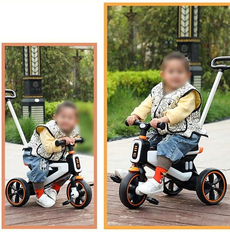 Tricycle Model For Kids With Rear HANDLE - 3010-T Beige