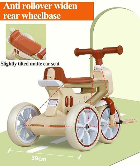 Tricycle Model For Kids With Rear HANDLE - 3010-T Blue