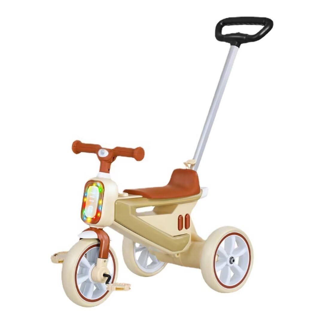 Tricycle Model For Kids With Rear HANDLE - 3010-T Beige