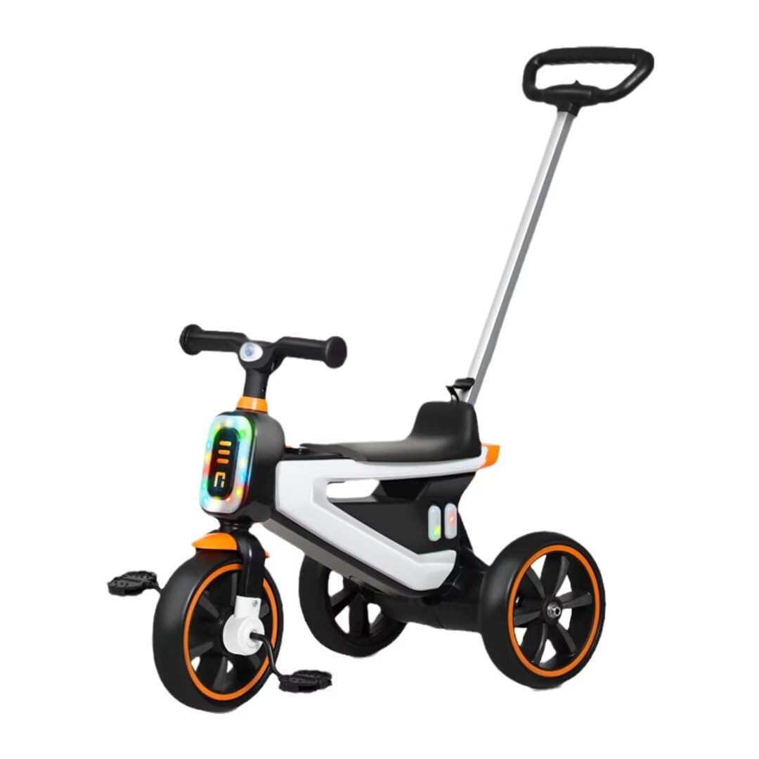 Tricycle Model For Kids With Rear HANDLE - 3010-T White