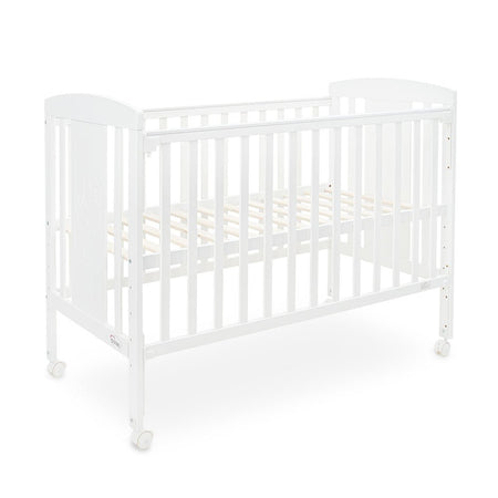 Tinnies White Wooden Baby Cot with Adjustable Side Panel, Wheels & Mosquito Net (0–4 Years, Up to 18 kg)