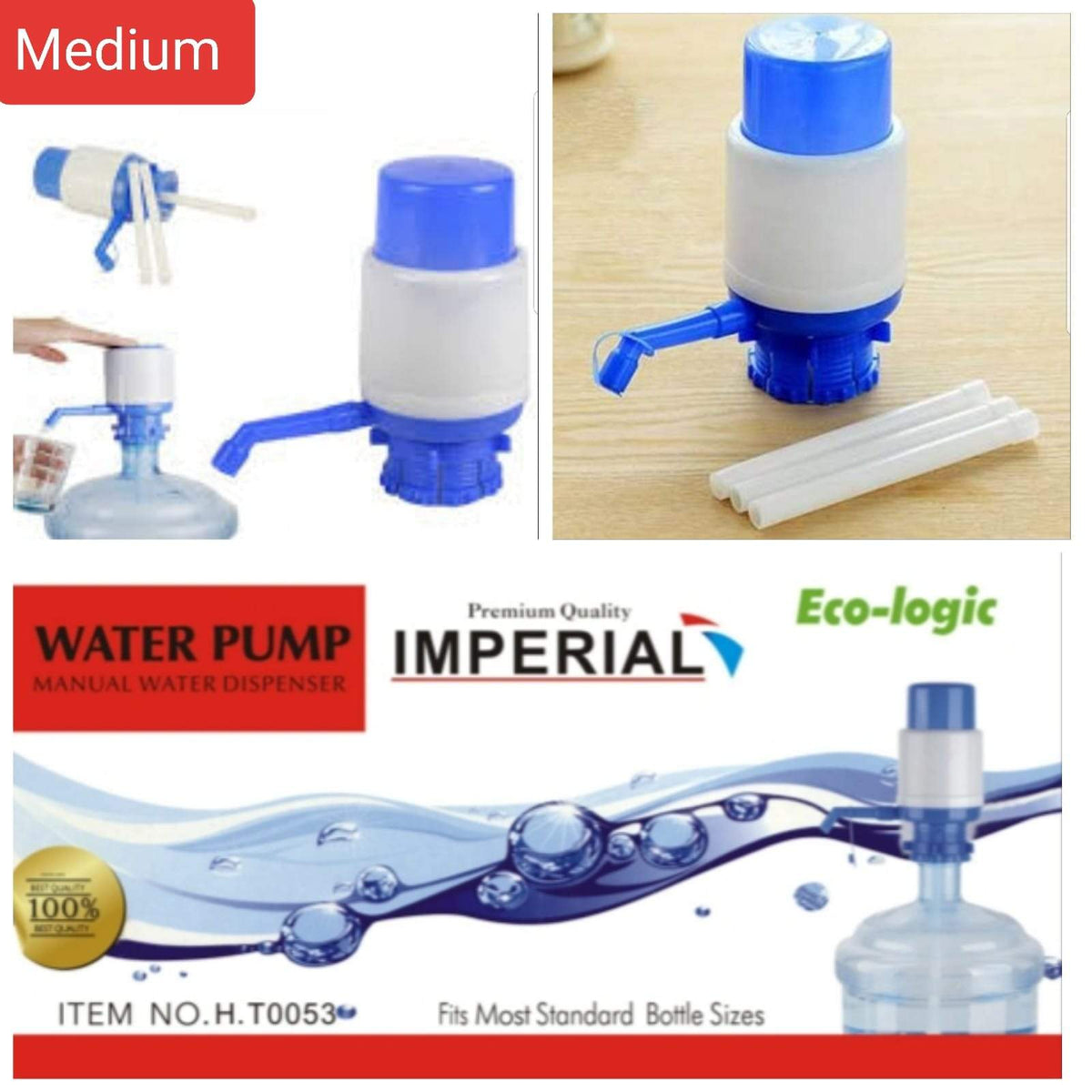 Manual Water Pump Dispenser For 19 Liter Water-premium Quality Imperial -Blue And White main image