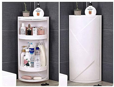 3 Layers 90 Degree Kitchen Bathroom Corner 360 Rotating Privacy Cover Multipurpose Storage Shelf Rack Cabinet / Multipurpose Storage Shelf Rack Cabinet (3 Layers image 2