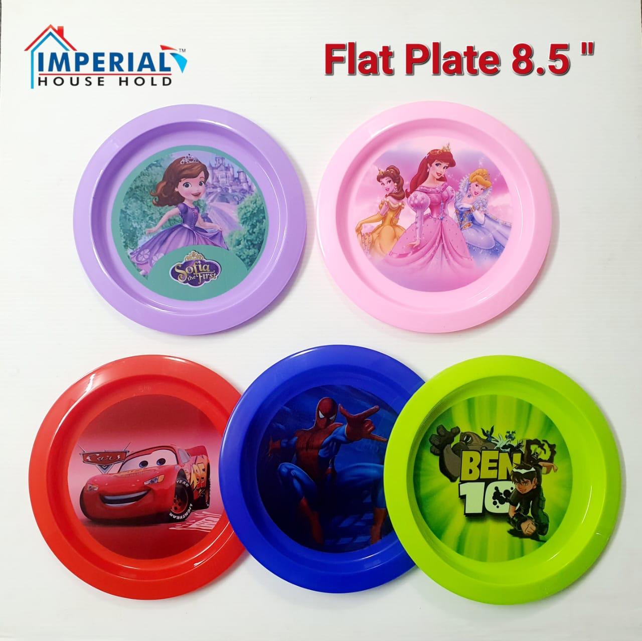 Kids Flat Plastic Plates 8.5? For Meal main image