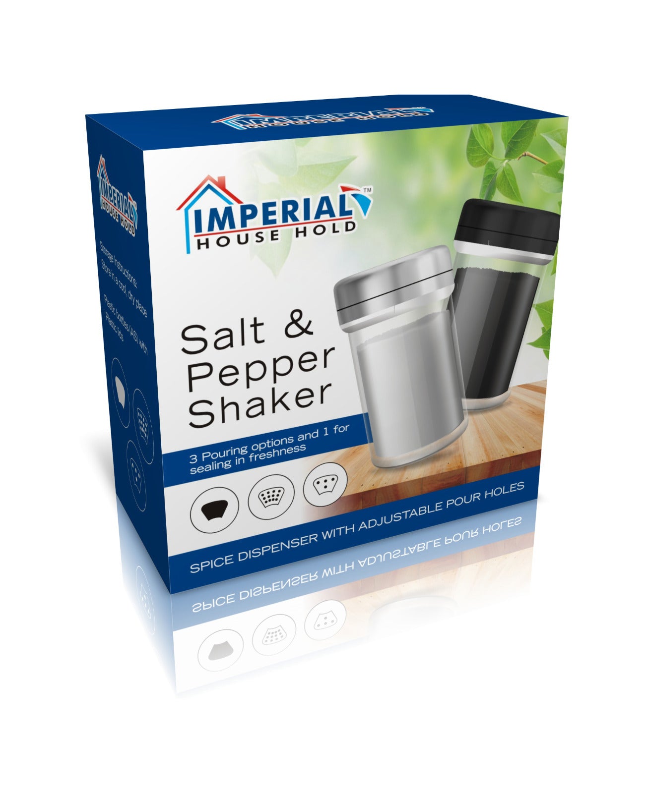Imperial Salt And Pepper Shaker/spices Dispenser With Adjustable Pour Holes image 3