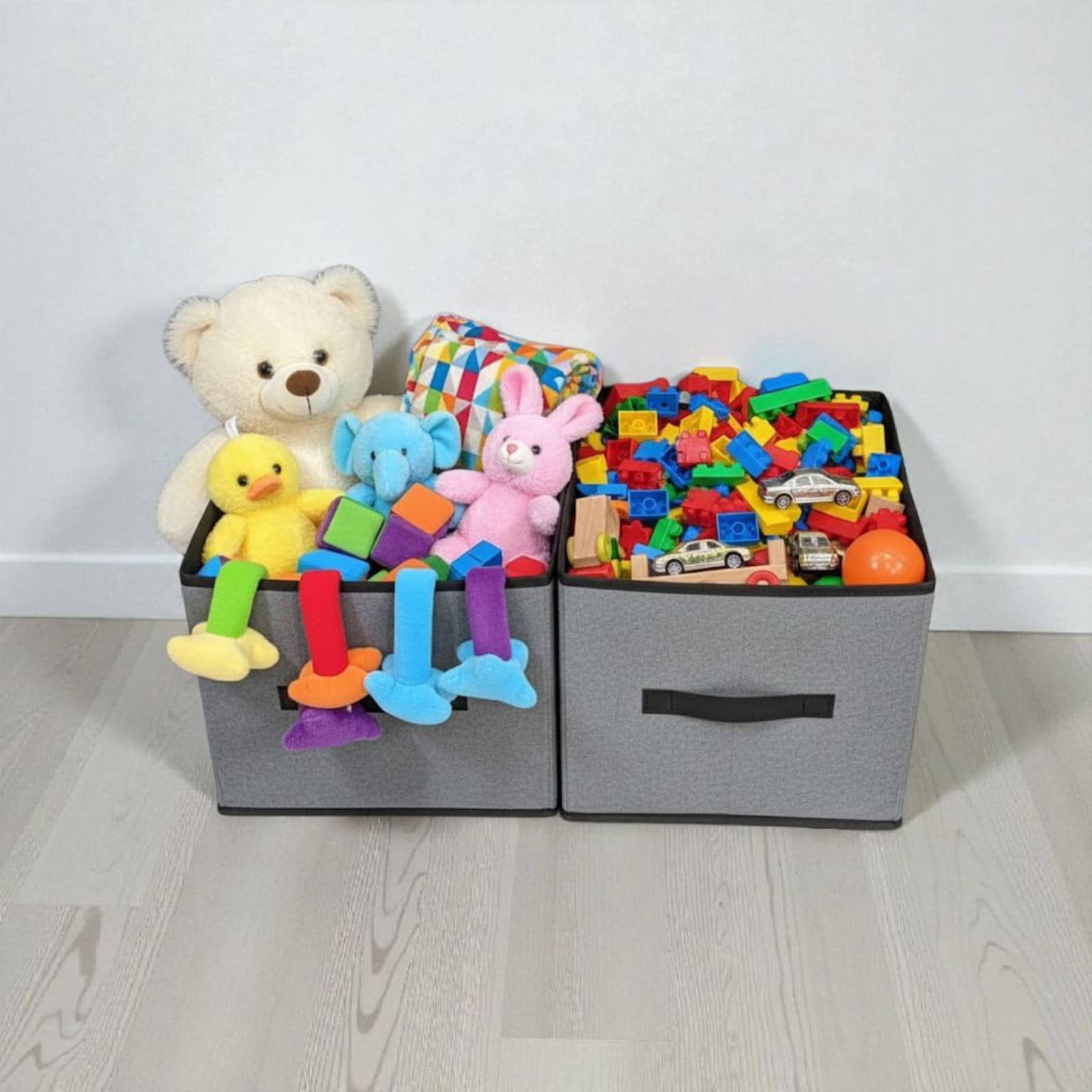 1-Pack Foldable Fabric Toy Storage Cubes | Nursery and Kids Room Organizer Bins for Toys, Blocks & Clothes image 2