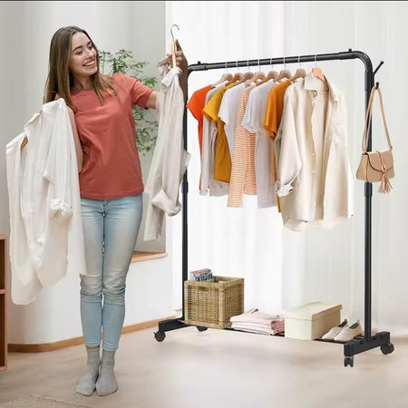 Heavy Duty Metal Garment Rack with Storage Shelf image 3