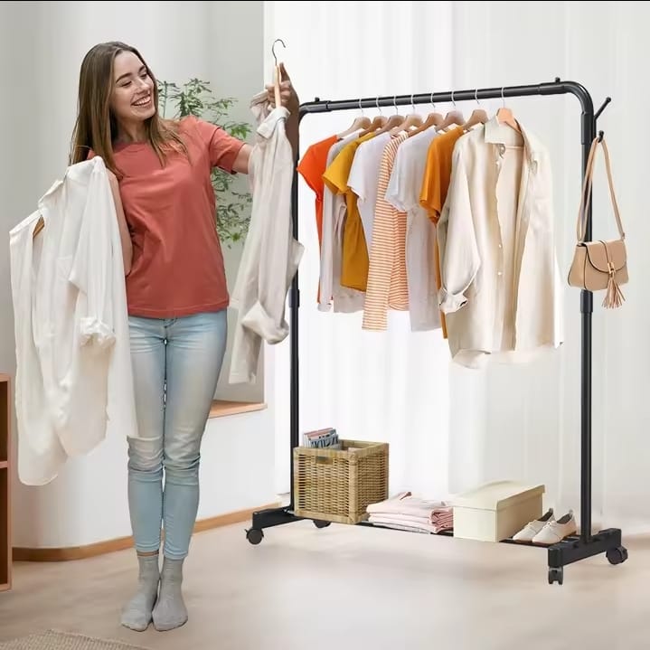 Heavy Duty Metal Garment Rack with Storage Shelf image 3