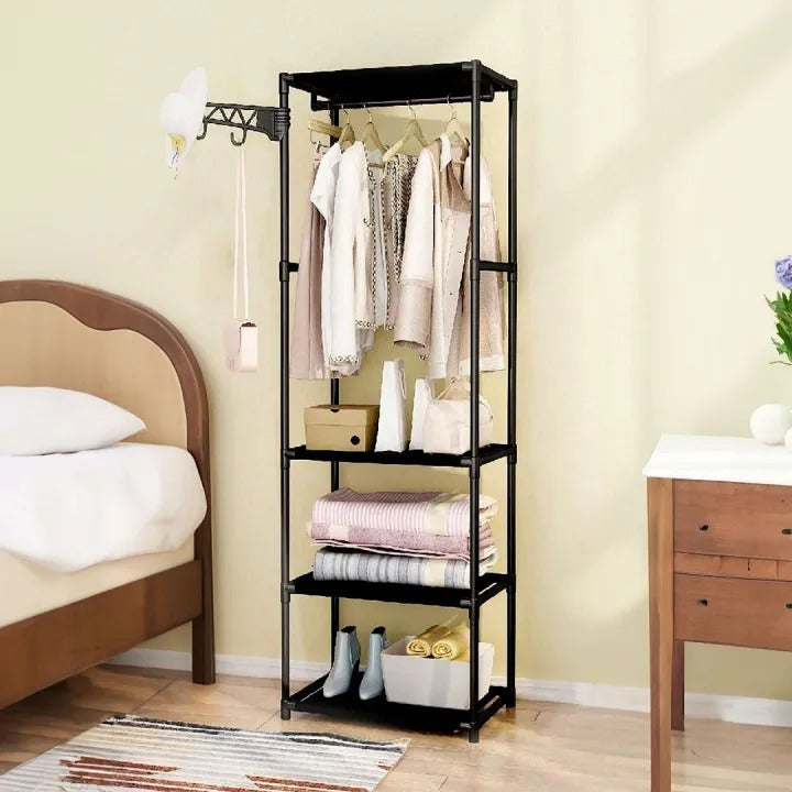 Rack Rack Organizer 3 Shelves Bookshelf Multipurpose Organization Home Bedroom Closet Store Black main image