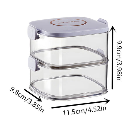 (2/4 Layer) High-Quality Seasoning Box Organizer – Stackable Fresh-Keeping Plastic Condiment Jars image 2