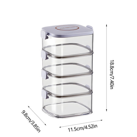 (2/4 Layer) High-Quality Seasoning Box Organizer – Stackable Fresh-Keeping Plastic Condiment Jars image 7