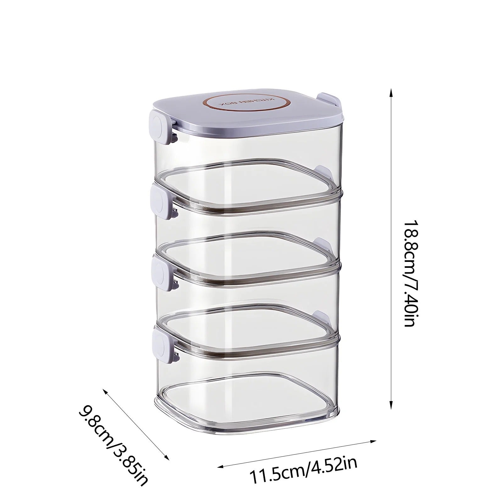 (2/4 Layer) High-Quality Seasoning Box Organizer – Stackable Fresh-Keeping Plastic Condiment Jars image 7