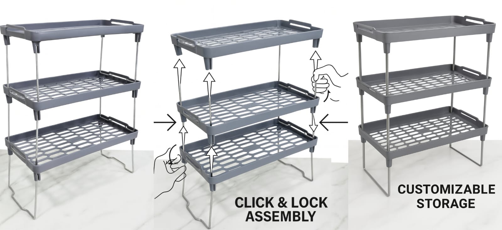 Stackable Storage Organizer Shelf Bathroom Counter & Cabinets image 3