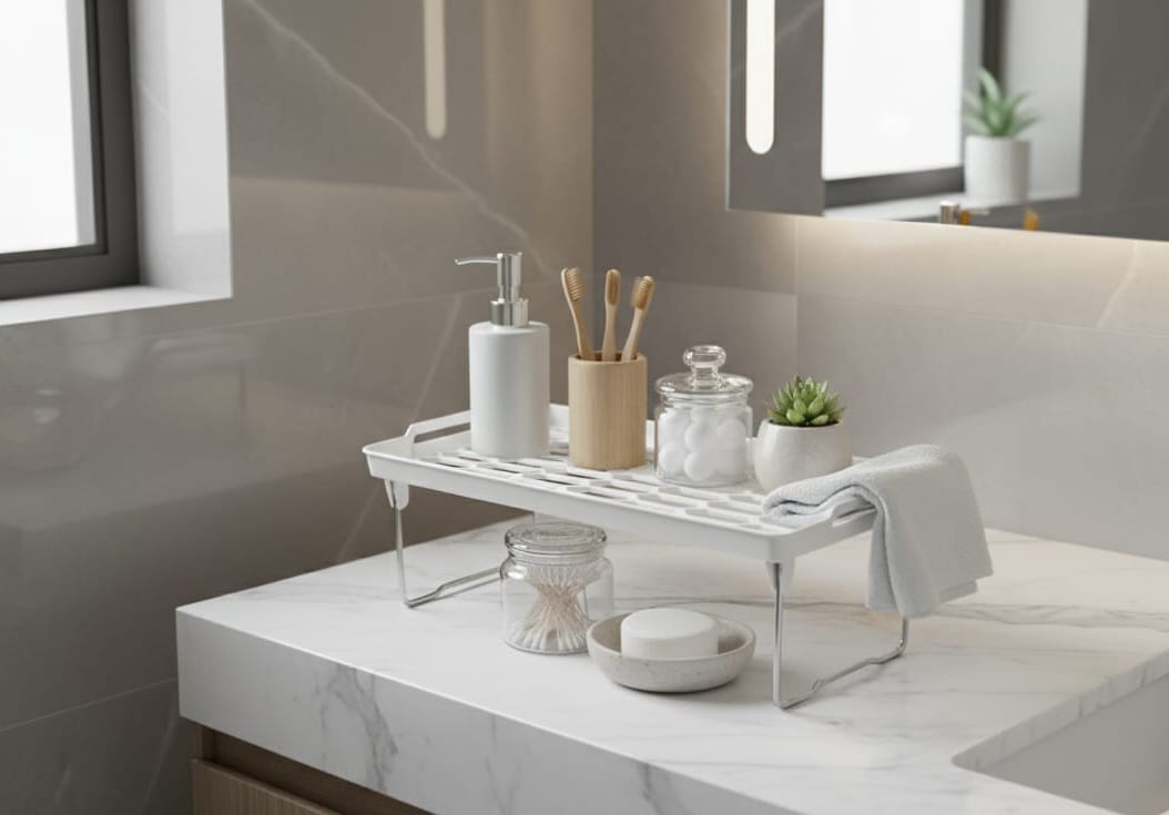Stackable Storage Organizer Shelf Bathroom Counter & Cabinets image 5
