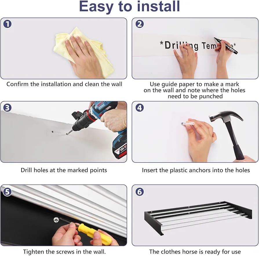 Ultimate Space-Saving Solution: Wall-Mounted Foldable Drying Rack image 4