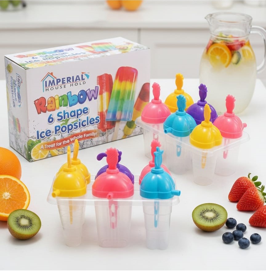 Imperial 6 Stick Rainbow Shape Icepopsicles/reusable  Ice Candy Maker/lolly Mold/kulfi Set Maker main image