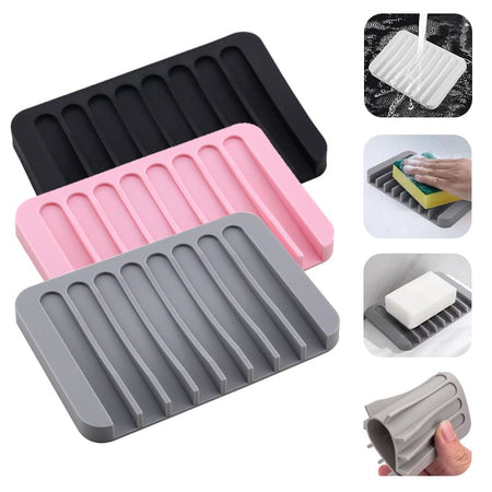 Premium Silicone Self-Draining Soap Dish & Sponge Holder main image