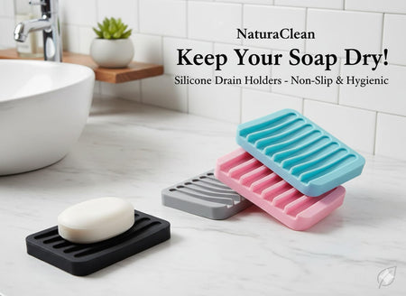 Premium Silicone Self-Draining Soap Dish & Sponge Holder image 3