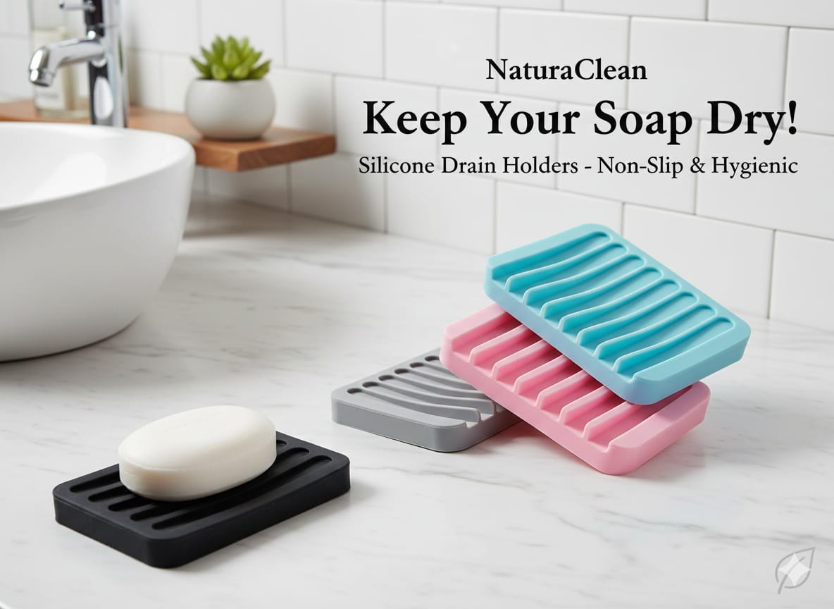 Premium Silicone Self-Draining Soap Dish & Sponge Holder image 3