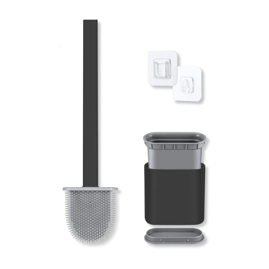 Wall-Mounted Silicone Toilet Brush and Holder Set – Soft Bristle Bathroom Scrubber image 2