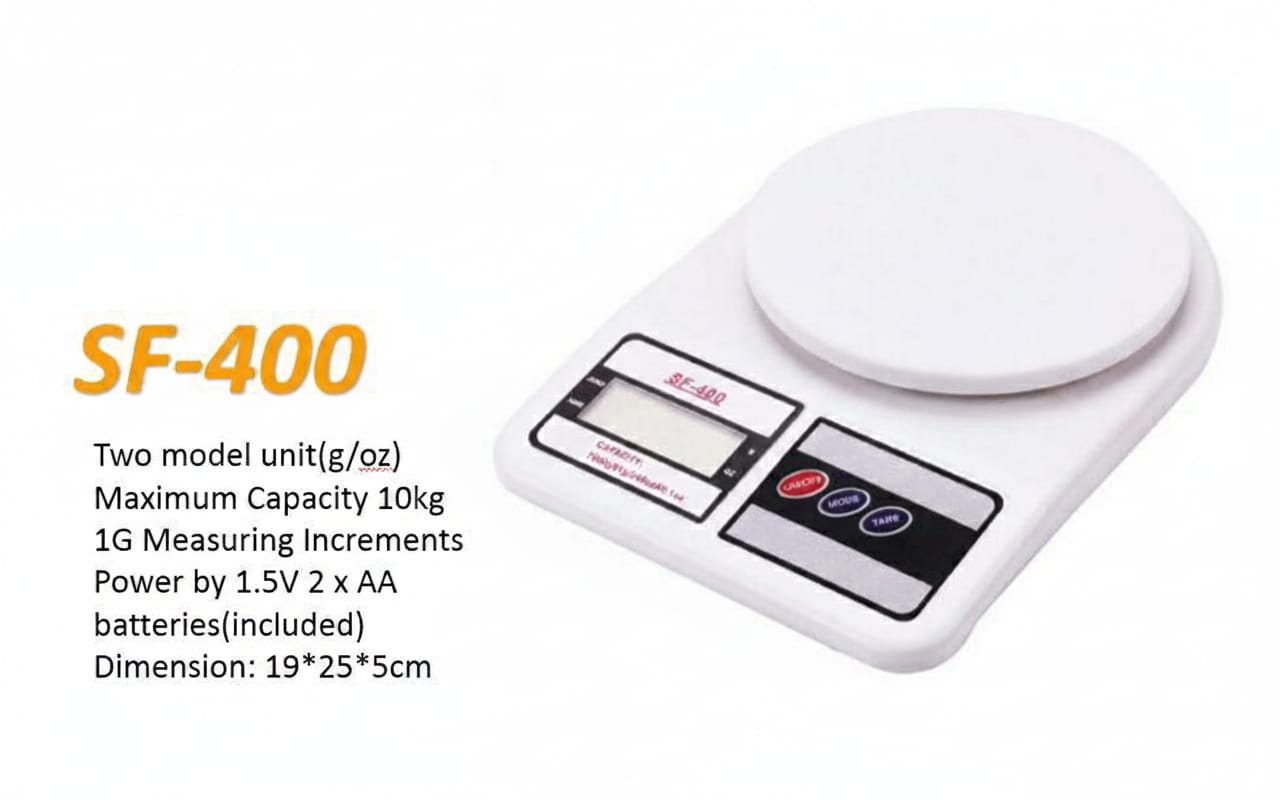 SF-400 High-Precision Portable Digital Kitchen Scale – Battery Operated image 2