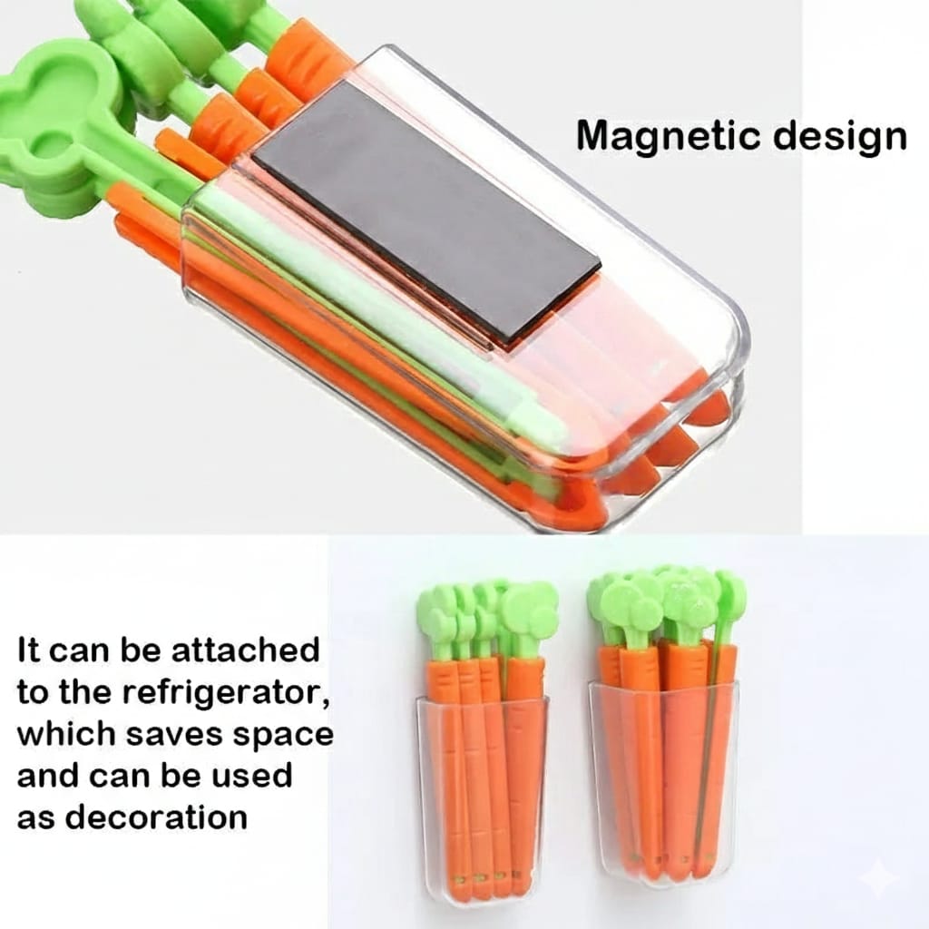 Magnetic Carrot Bag Clips for Food Storage – Set of 6 image 3