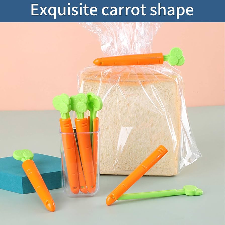 Magnetic Carrot Bag Clips for Food Storage – Set of 6 main image