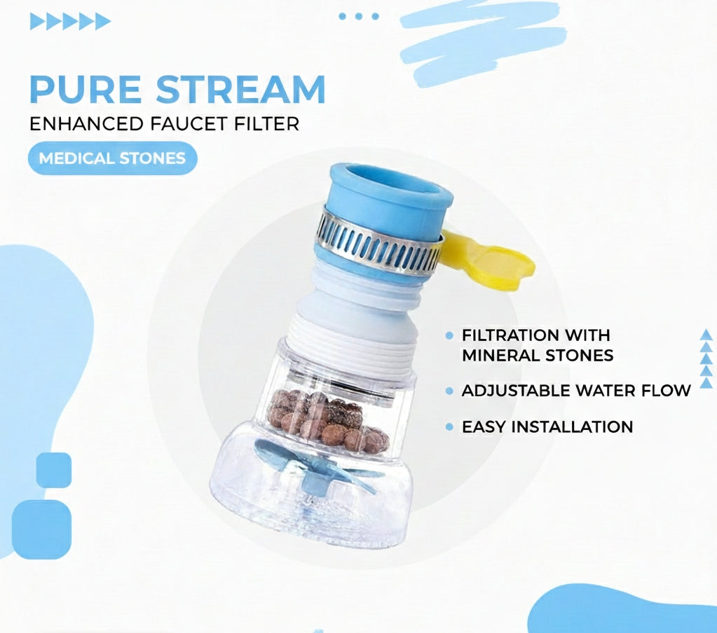 360° Rotating Kitchen Faucet Filter with Mineral Stone Purification image 2