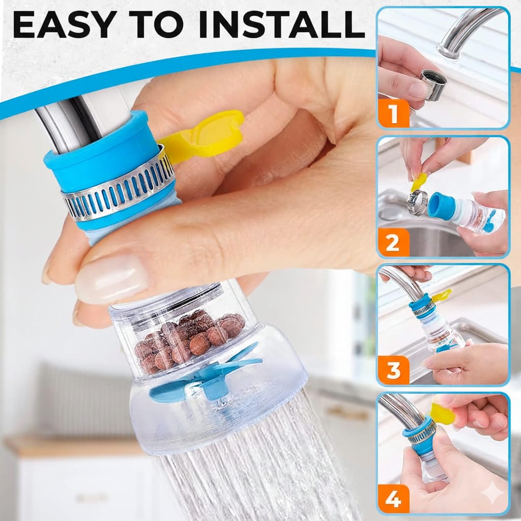 360° Rotating Kitchen Faucet Filter with Mineral Stone Purification main image