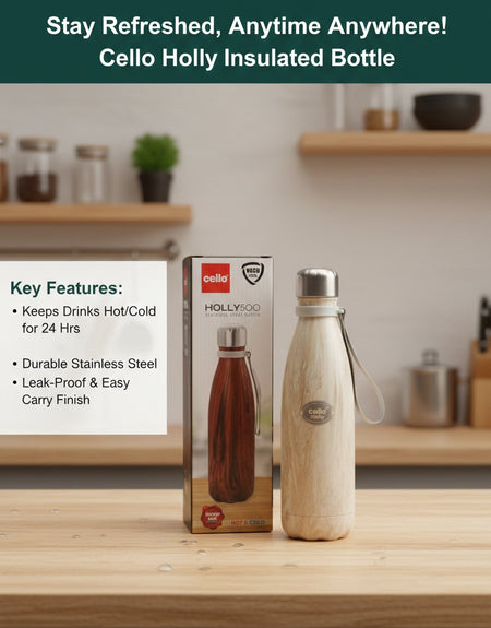 Cello Holly Premium Wood-Finish Insulated Flask image 3