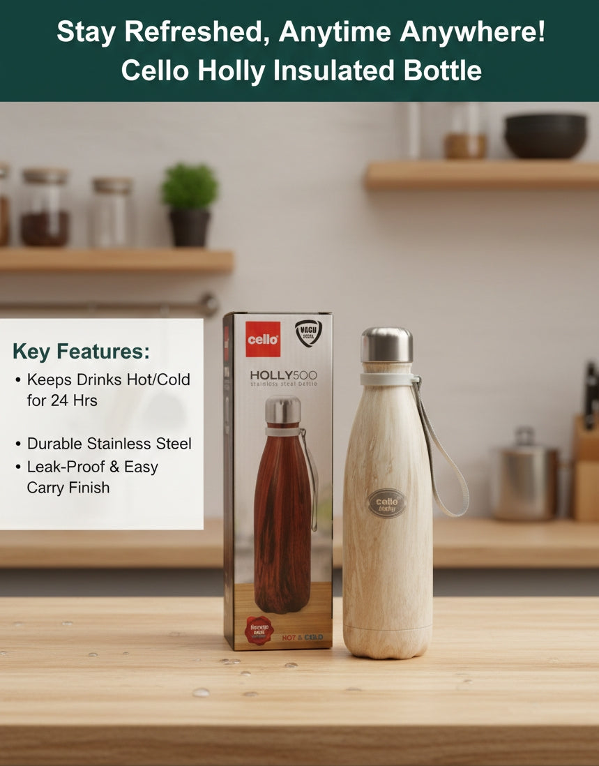 Cello Holly Premium Wood-Finish Insulated Flask image 3
