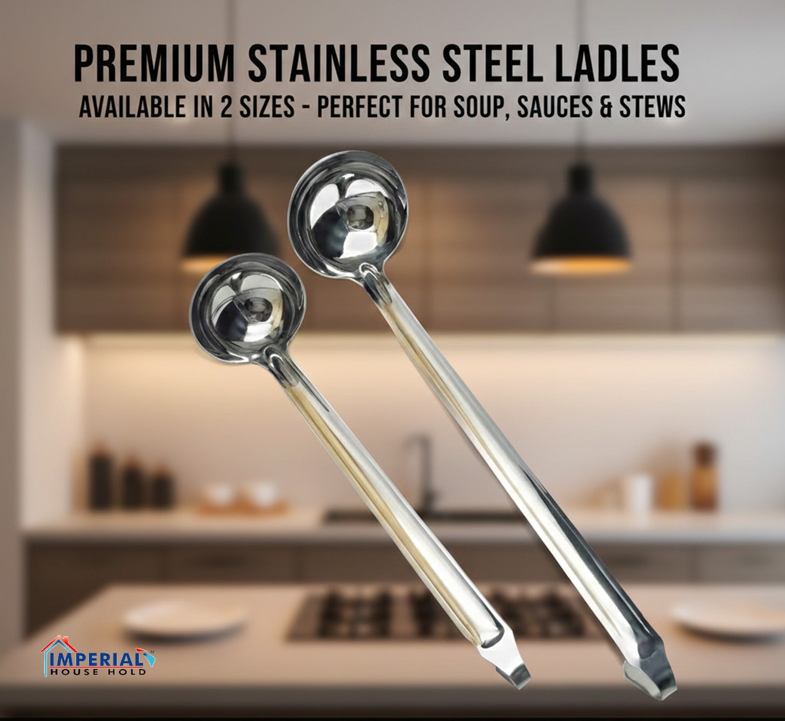 Professional Kitchen Ladle – Perfect for Soups, Sauces, and Stews main image