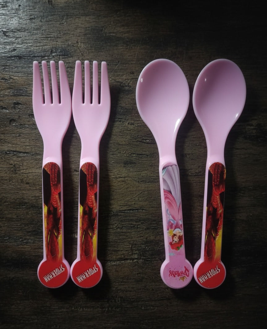 4-Piece Character Cutlery Set (2 Spoons, 2 Forks) image 2